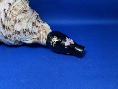 画像2: 幻の法螺貝誕生　最高級（真言タイプ）　歌口木製法螺貝　修験の響き　不動明王梵字入