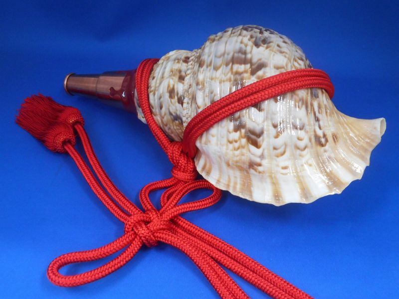 ◆法螺貝笛の赤紐・房付（小）◆貝は含みません◆送料無料